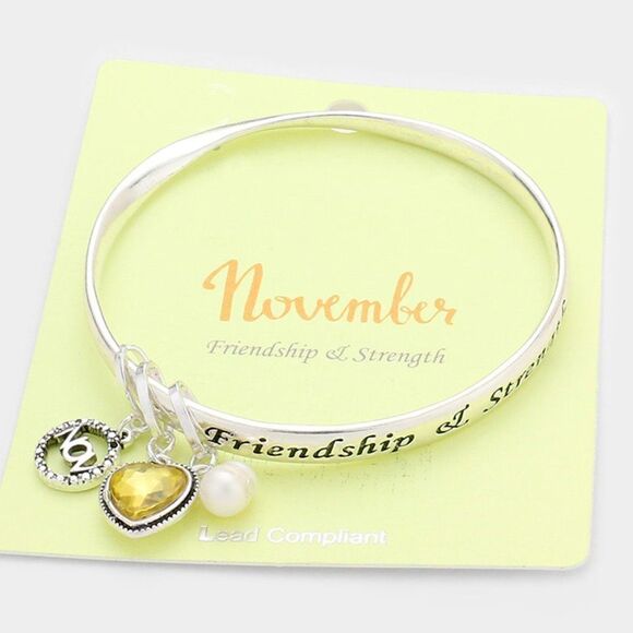 November Birthstone Friendship & Strength Bracelet - Picture 1 of 6